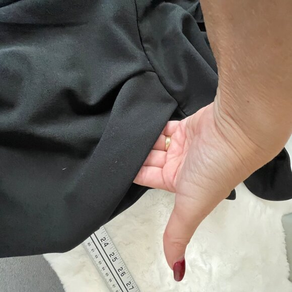 Express Womens Pitch Black V-Neck Jumpsuit Tie Waist SS Elegant $98 NEW Classic - Picture 7 of 10